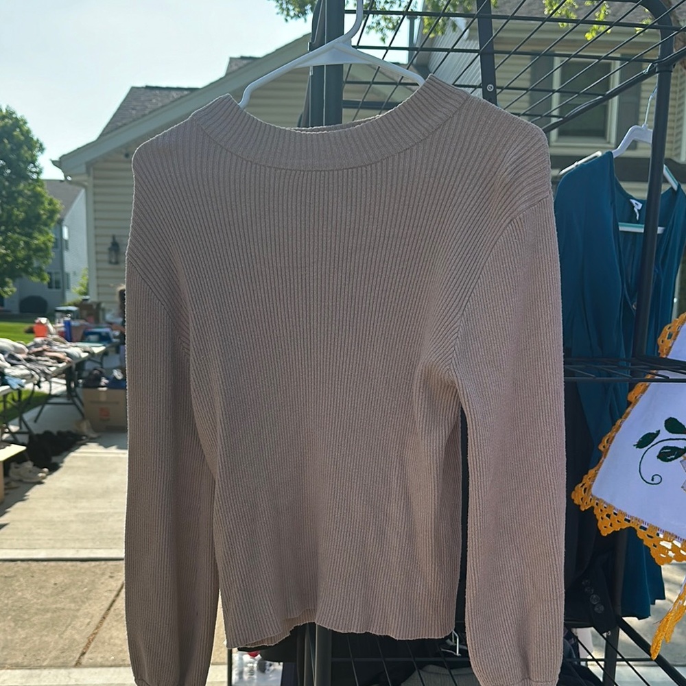 Tan Crew Neck Sweater with Classic Style